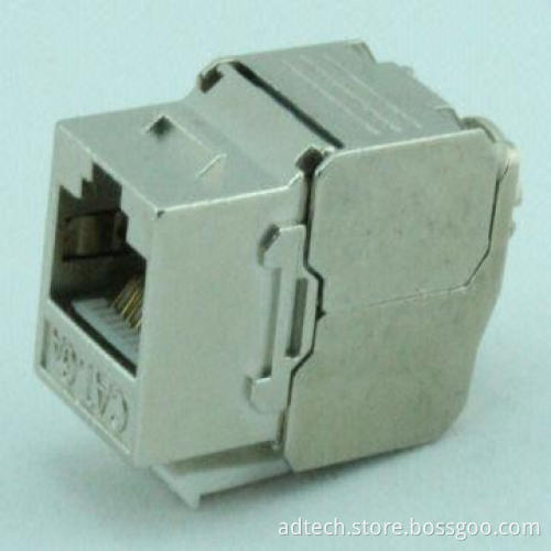 Cat6A Keystone Jack with Slim Type FTP Shielded Die Casting, 180°, Tool Less